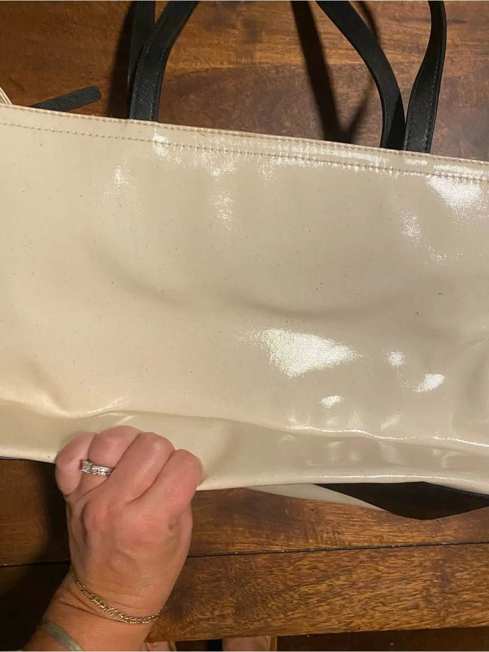 Kate Spade x Disney Minnie Mouse Cream Tote Bag with Red Accents